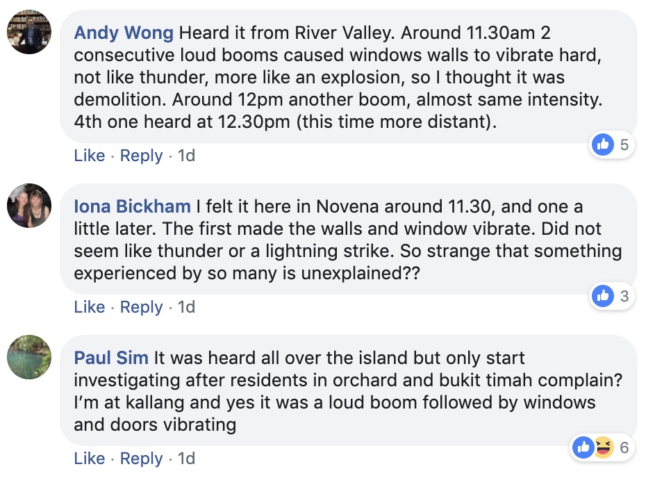 Loud sounds heard across SG on Saturday possibly SAF detonation activities