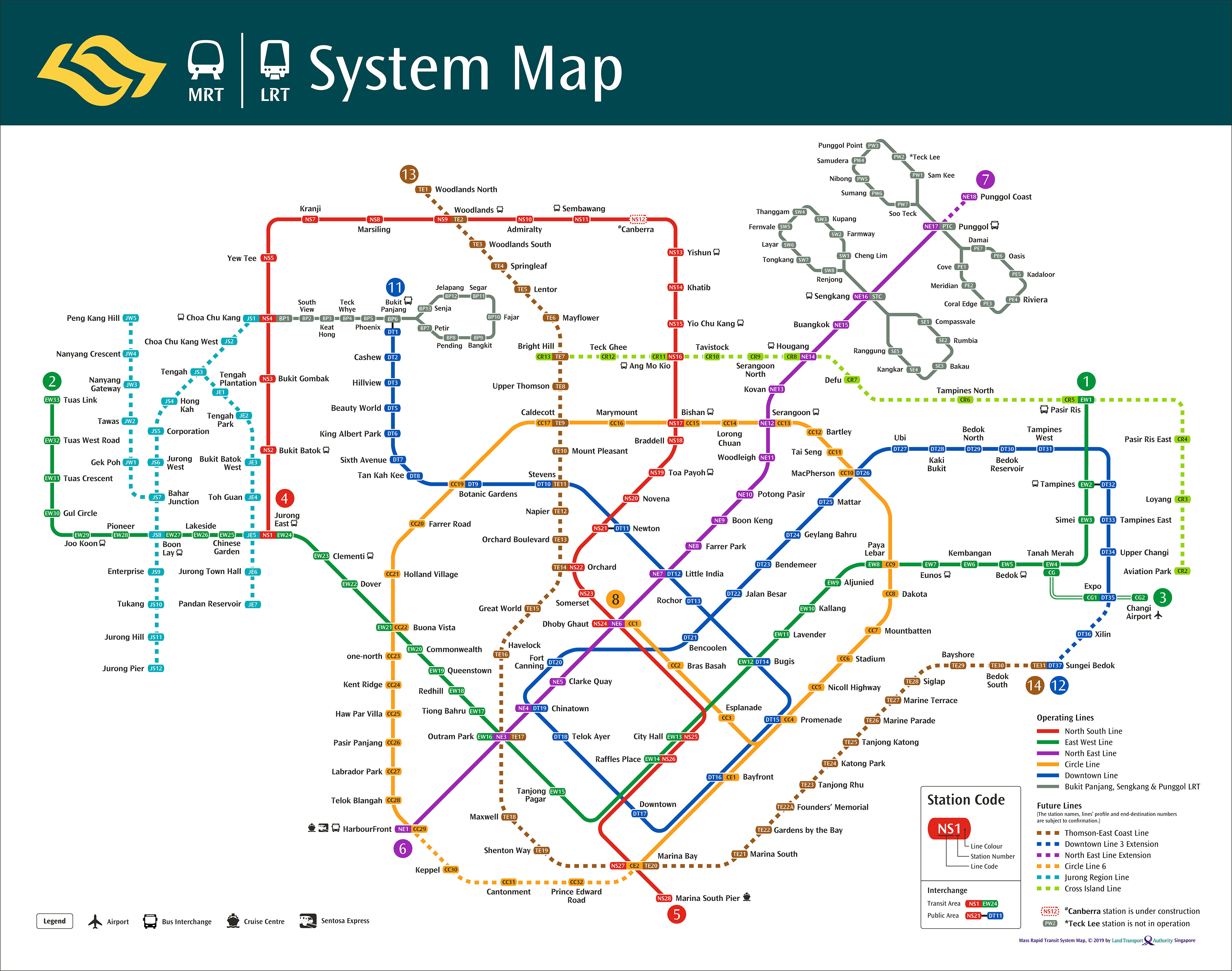 Latest LTA MRT system map shows SG getting ready for population boom by 2030