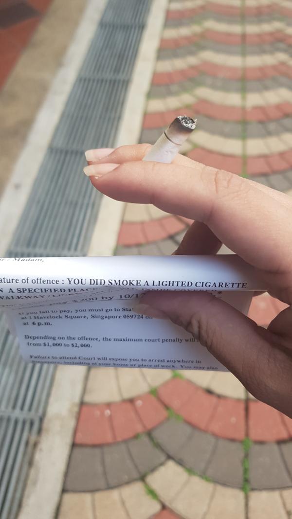 NEA officers fined resident for holding on to unlit cigarette
