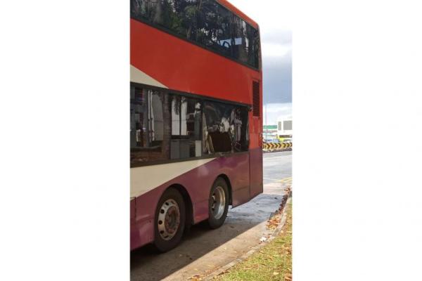 SBS bus pierced by pipe in accident at Woodlands
