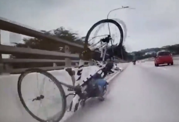 Cyclist Crashed and Flipped in Accident at Braddell Road